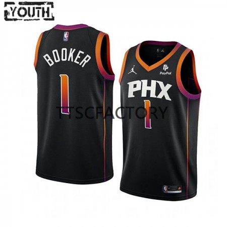 Kinder NBA Phoenix Suns Trikot Devin Booker 1 Jordan 2022-23 Statement Edition Schwarz Swingman